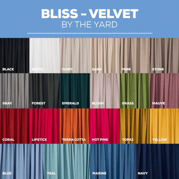 Bliss - 100% Polyester Velvet - By The Yard - 110" Width | Rental