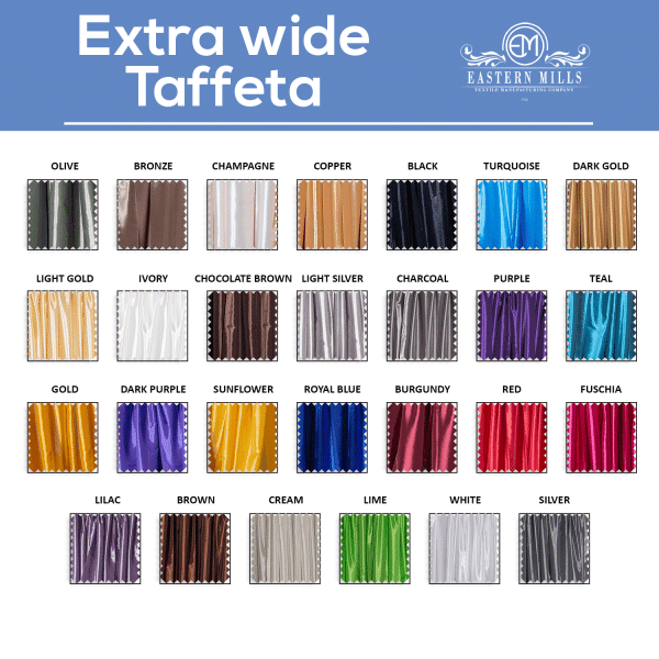 *FR* Extra Wide Taffeta by Eastern Mills by the Yard – 9 1/2 ft Wide – Choice of 28 Colors! | Rental *FR* Extra Wide Taffeta by Eastern Mills by the Yard – 9 1/2 ft Wide – Choice of 28 Colors! | Rental