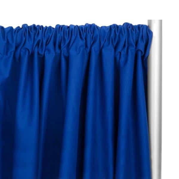 IFR Poly Premier Cloth Drape Panel by Eastern Mills w/ Sewn Rod Pocket - Expo Blue | Rental
