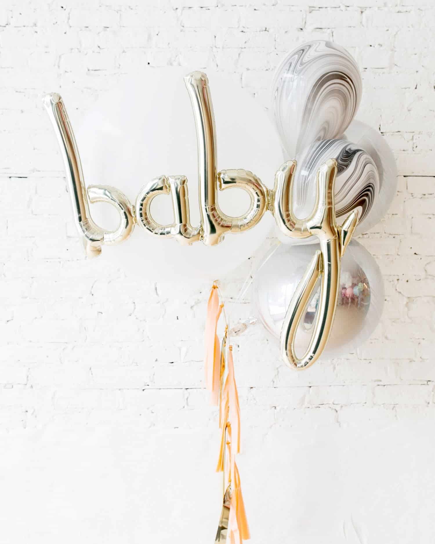GIFT-Marble & White Giant Baby Bouquet and Blush Tassel | Purchase GIFT-Marble & White Giant Baby Bouquet and Blush Tassel | Purchase