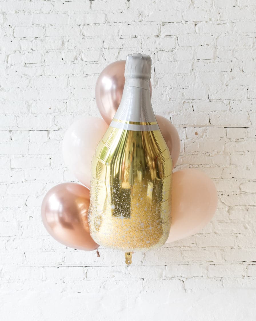 Glam Tan – Champagne Foil and 11in Balloons – bouquet of 7 | Purchase