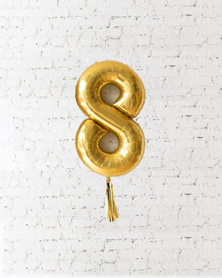 34in Floating Gold Foil Number with Skirt | Purchase 34in Floating Gold Foil Number with Skirt | Purchase