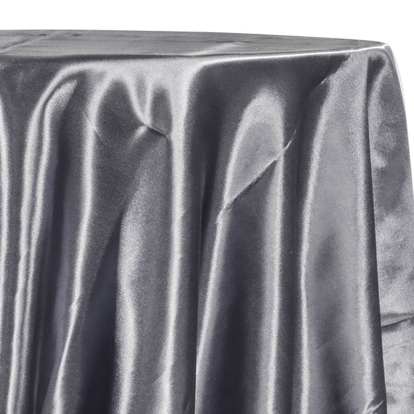 Bridal Satin Table Linen in Gray 665 | Rental