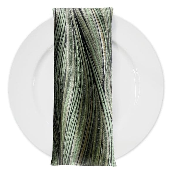 Allure Jacquard Table Napkin in Green | Rental