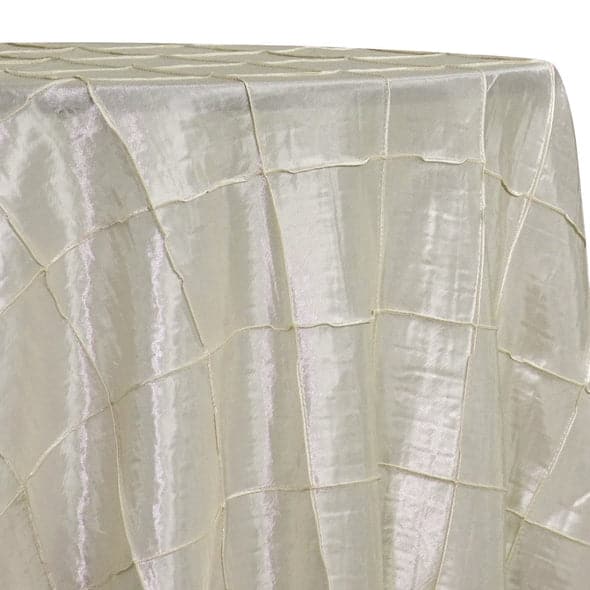 4" Pintuck Taffeta Table Linen in Ivory | Rental