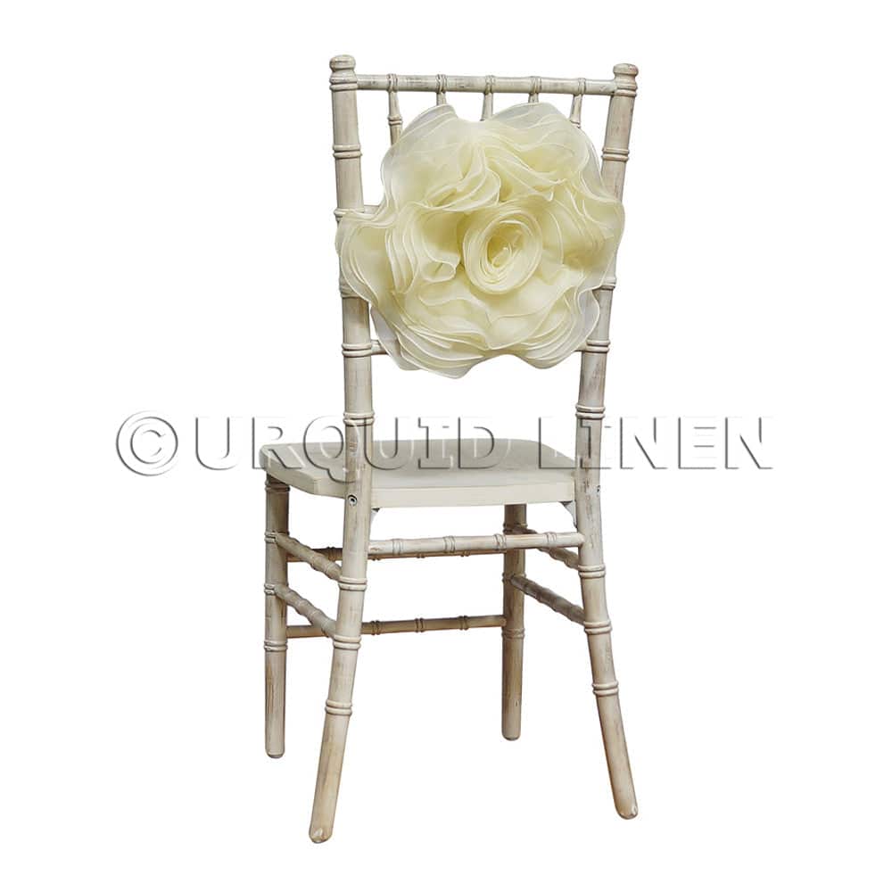 Organza Rosette Bow & Band - Ivory | Rental