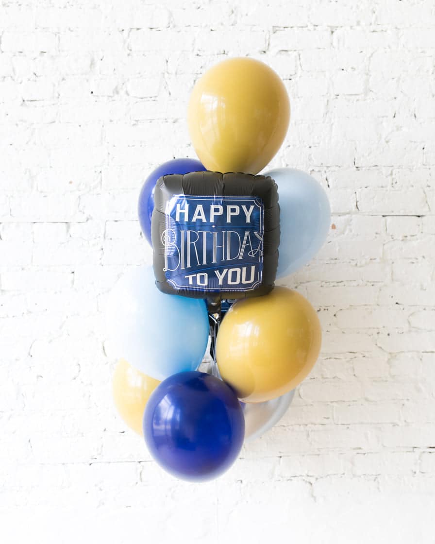 Mid Century Hues – Happy Birthday Foil and 11in Balloons – bouquet of 10 | Purchase