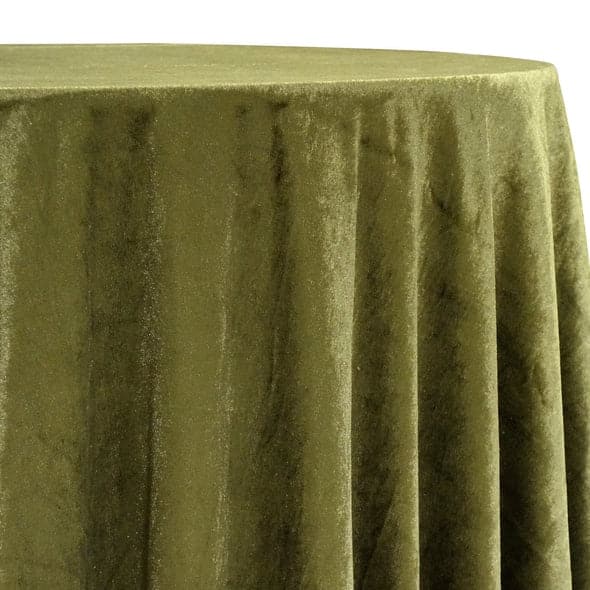 Lush Velvet Table Linen in Olive | Rental
