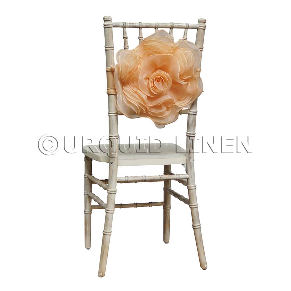 Organza Rosette Bow & Band - Peach | Rental