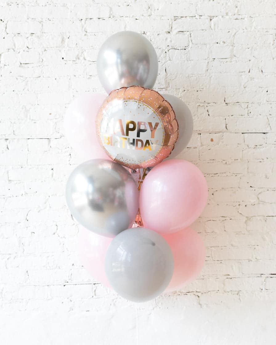 Pink Chic – Happy Birthday Foil and 11in Balloons – bouquet of 10 | Purchase