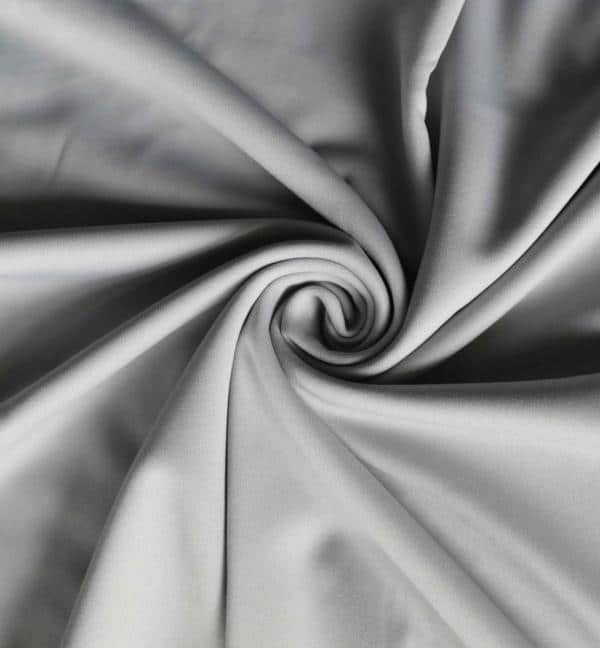 *IFR* Poly Stretch / Scuba Cloth Drape Panel w/ Sewn Rod Pocket (IFR) - Silver | Rental