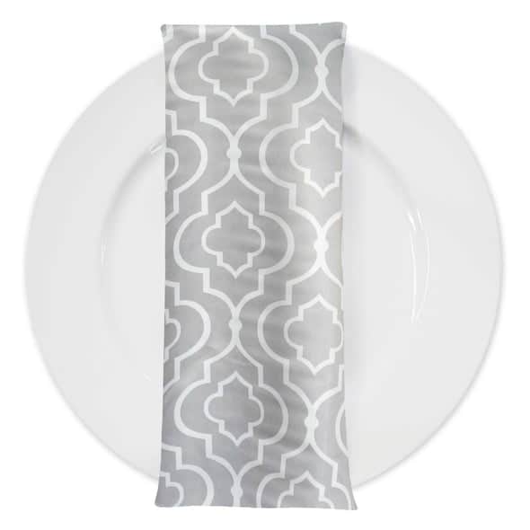 Gatsby Print (Lamour) Table Napkin in Silver | Rental