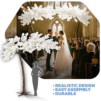 11ft Artificial Flowering Hydrangea Tree — White, 27 Interchangeable Branches | ModTree™ Collection | Rental