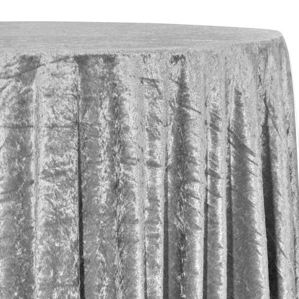 Panne (Crush) Velvet Table Linen in Silver | Rental