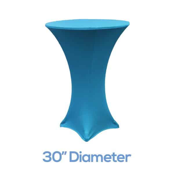 200 GSM Grade A Quality Spandex Hi-Boy Table Cover – Aqua Blue – Cocktail Table – 30″ Diameter | Rental 200 GSM Grade A Quality Spandex Hi-Boy Table Cover – Aqua Blue – Cocktail Table – 30″ Diameter | Rental