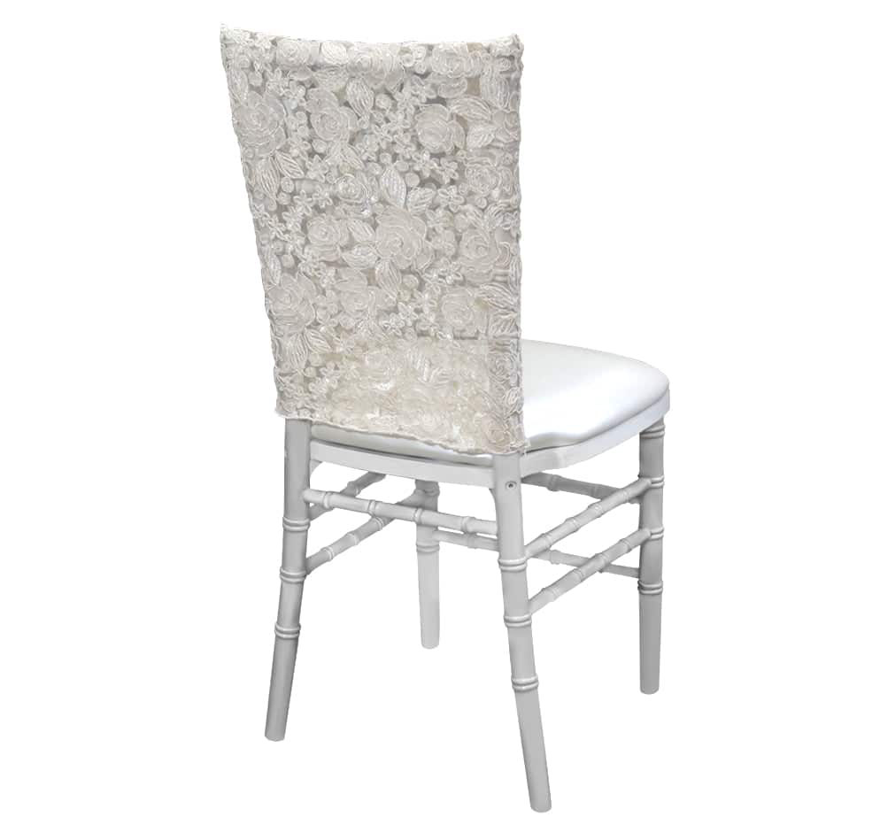 Valentina Lace Half Chair Back - Ivory | Rental