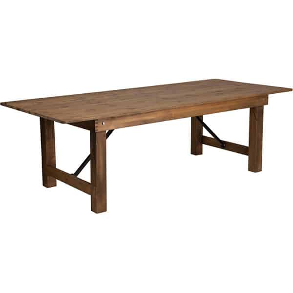 HERCULES Antique Rustic, Solid Pine Folding Farm Table - 8'x40" | Rental