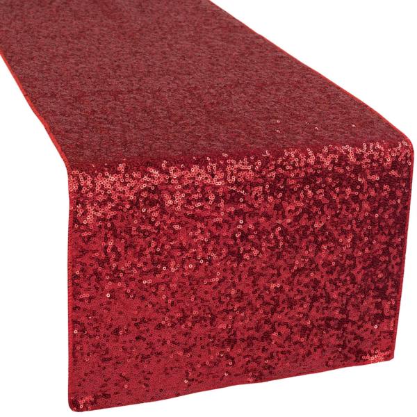 Standard Sequin Table Runner by Eastern Mills - Apple Red | Rental