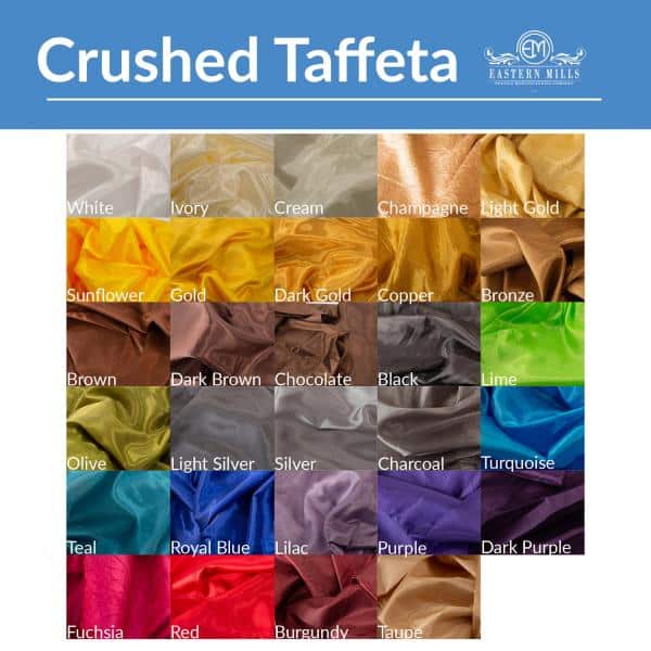 *FR* Extra Wide Crushed Taffeta by Eastern Mills by the Yard – 9 1/2 ft Wide – Choice of 28 Colors | Rental *FR* Extra Wide Crushed Taffeta by Eastern Mills by the Yard – 9 1/2 ft Wide – Choice of 28 Colors | Rental
