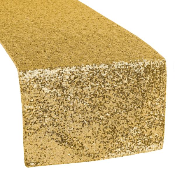 Standard Sequin Table Runner by Eastern Mills - Gold | Rental