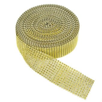 DecoStar™ Gold Rhinestone Ribbon - 3/4" Wide x 30ft Long | Rental