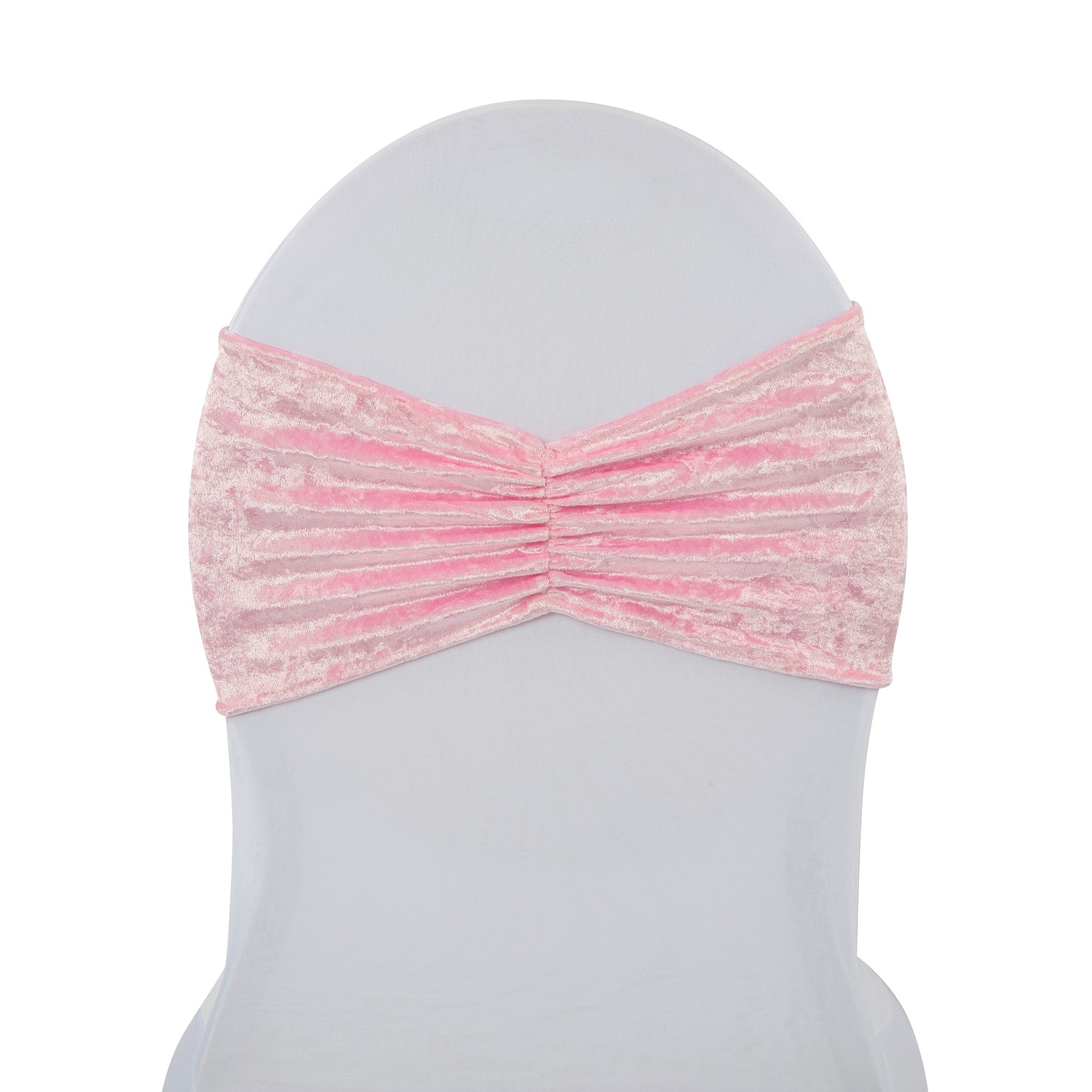 Velvet Ruffle Stretch Chair Band - Pink | Rental