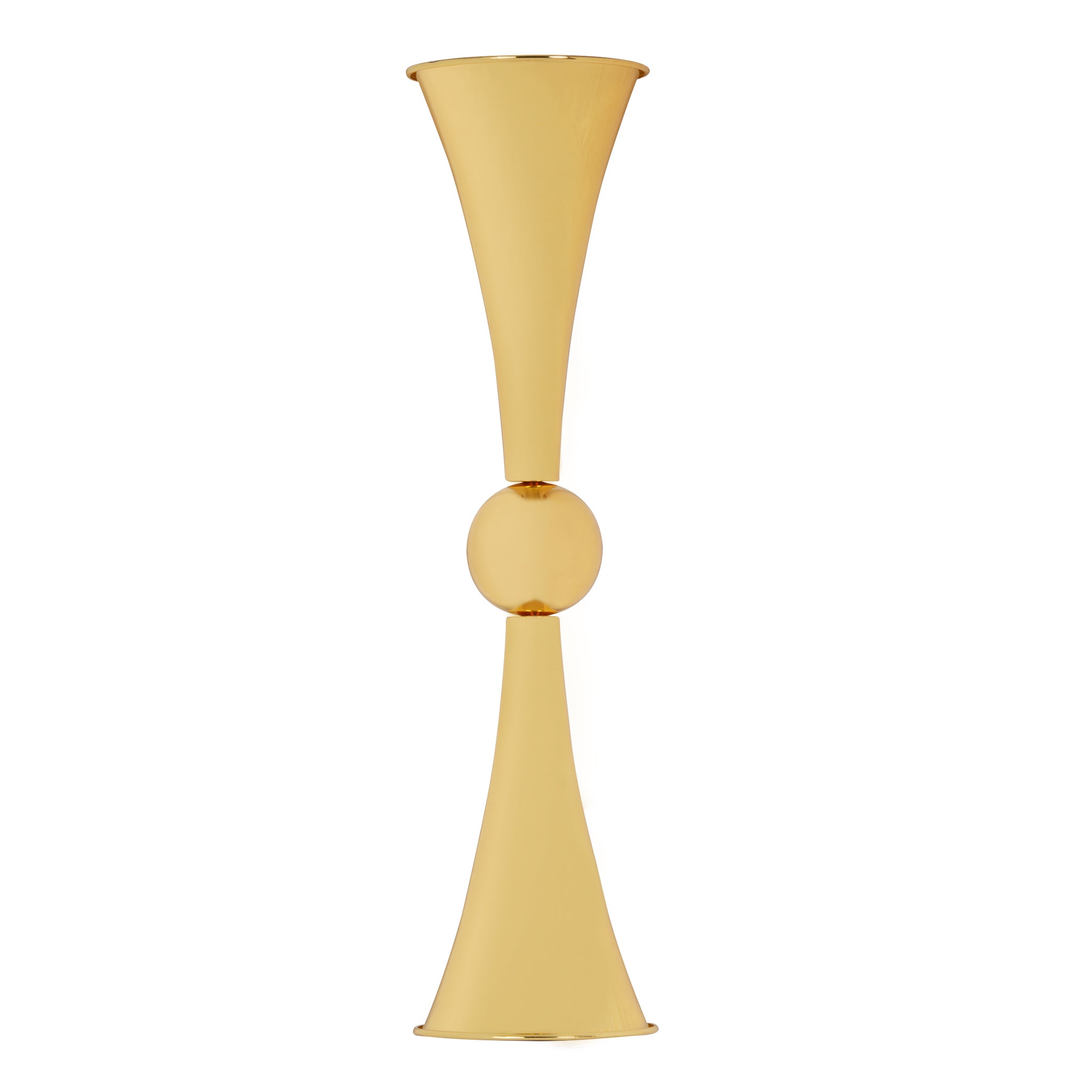 Metallic Reversible Riser Flower Centerpiece Vase 28" Tall - Gold | Rental