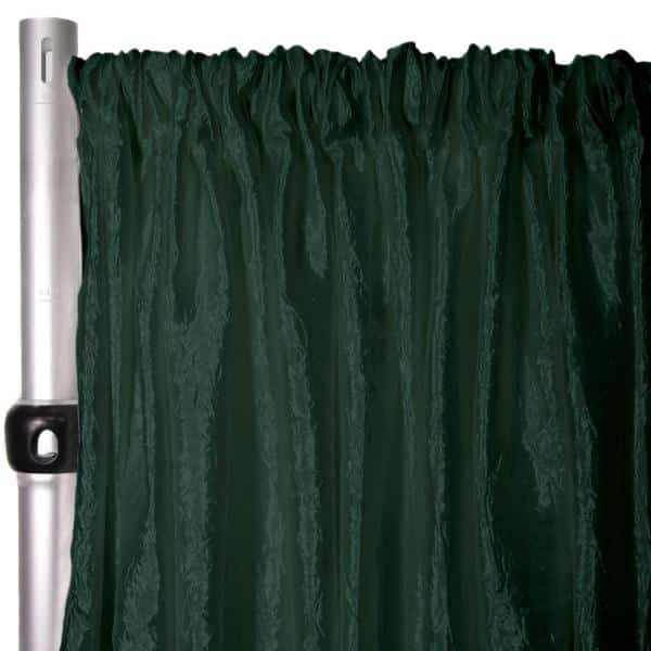 *FR* Extra Wide Crushed Taffeta "Tergalet" Drape Panel by Eastern Mills 9ft Wide w/ 4" Sewn Rod Pocket - Emerald | Rental