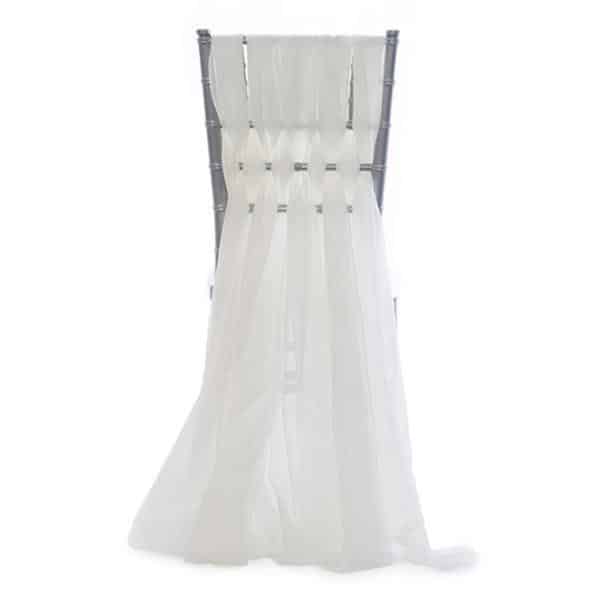 DecoStar™ 15" Chiavari Chair Accent 5 Piece Sheer Weave - Ivory | Rental