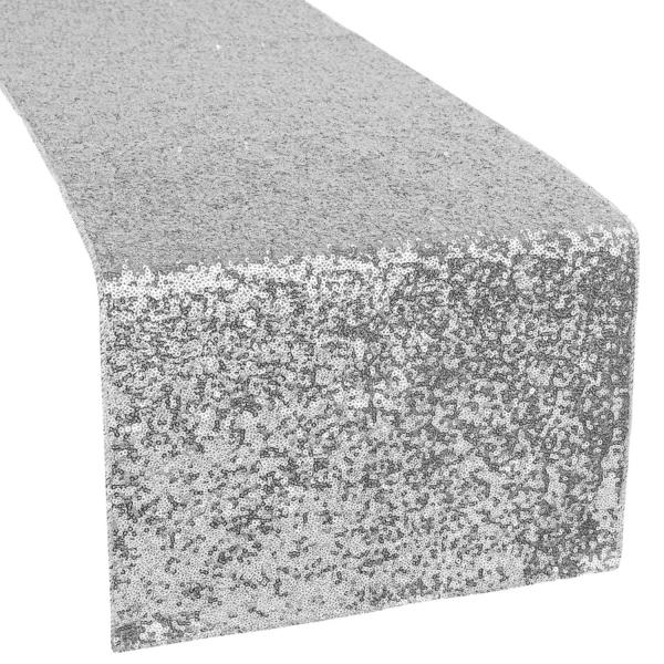 Standard Sequin Table Runner by Eastern Mills - Silver | Rental